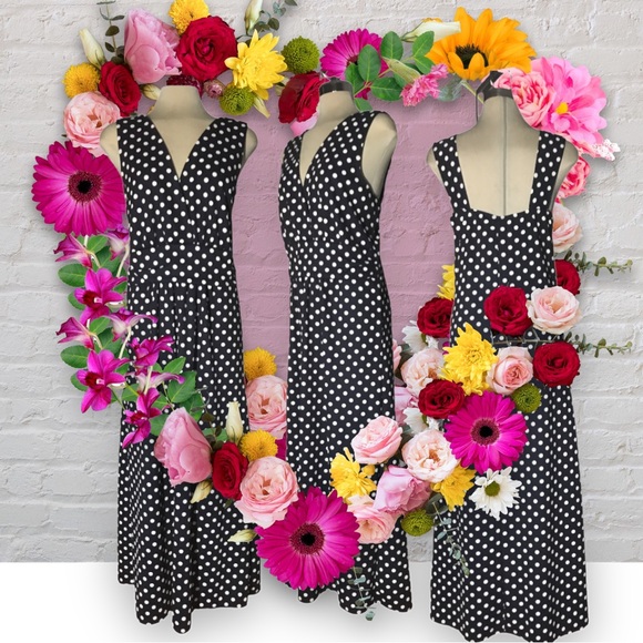 START VIXEN Design Dark Blue and White Polka Dot Dress Size 2X - Picture 4 of 15